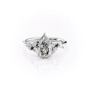 Pear Shape Moissanite Engagement Ring